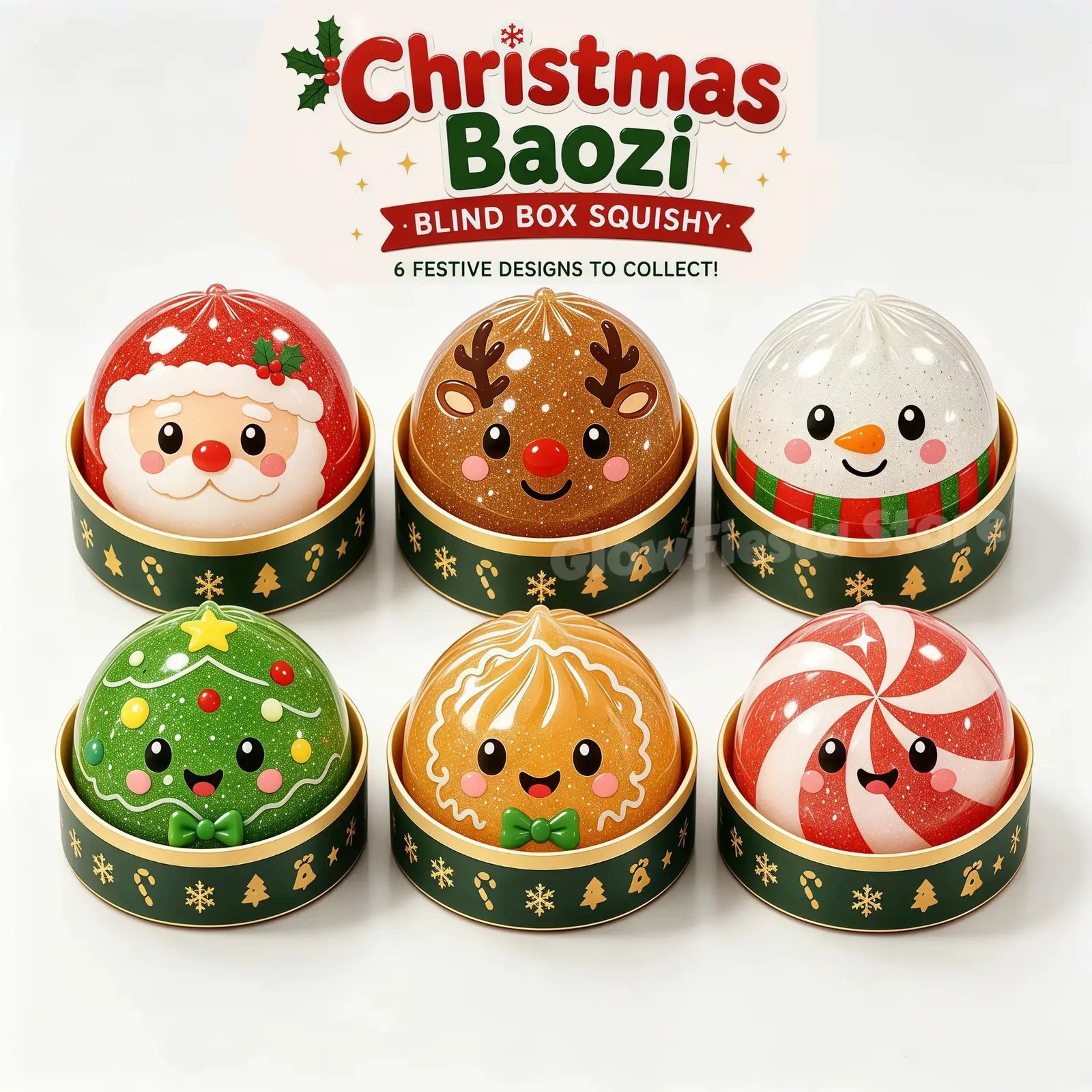 Christmas mystery dumpling squishies ready for gifting